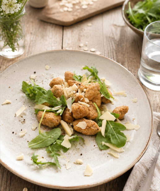 Hafer-Gnocchi aus Hafermehl und Chiasamen
