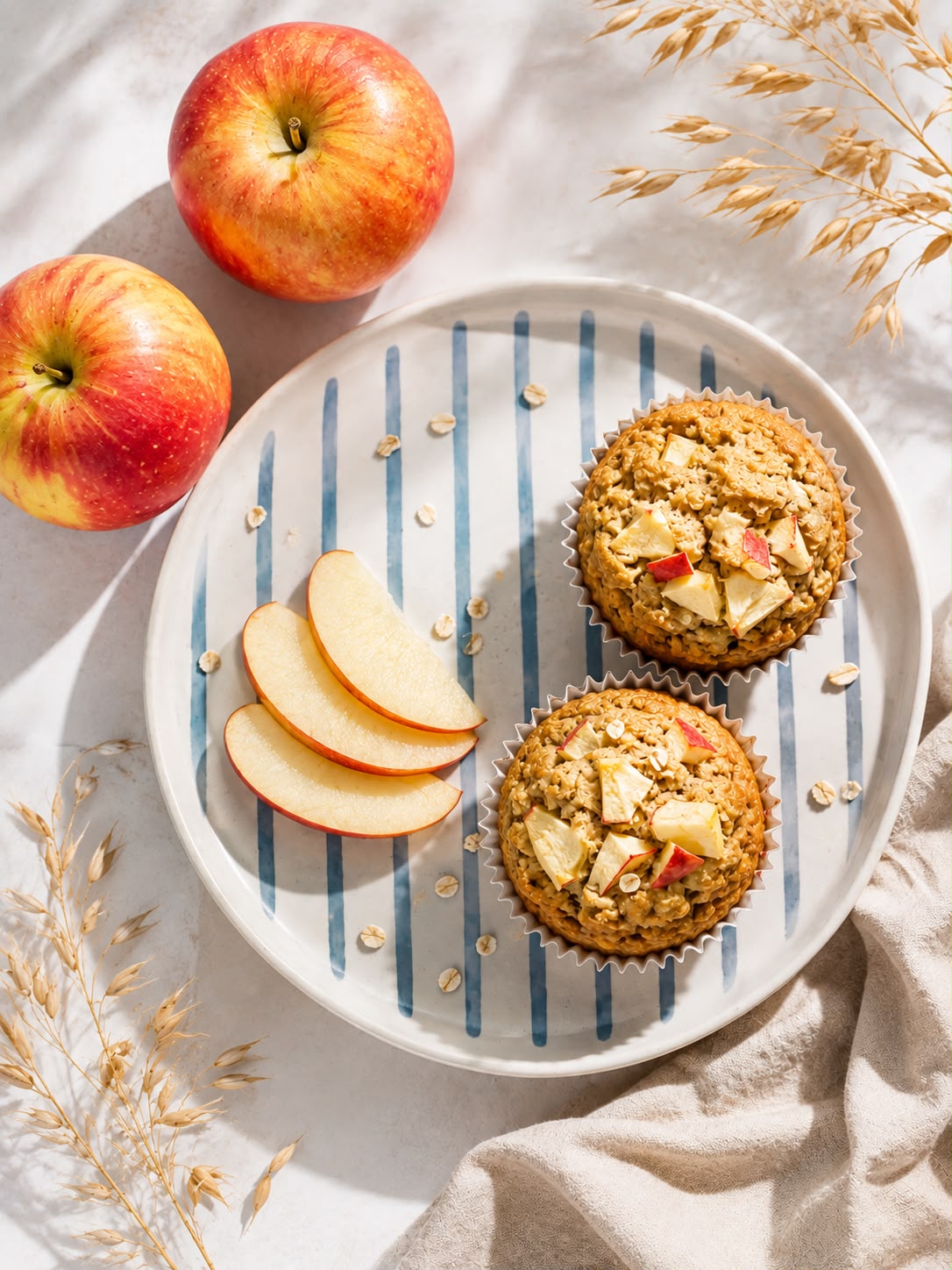Herbstliche Hafer-Apfel-Kürbis Muffins