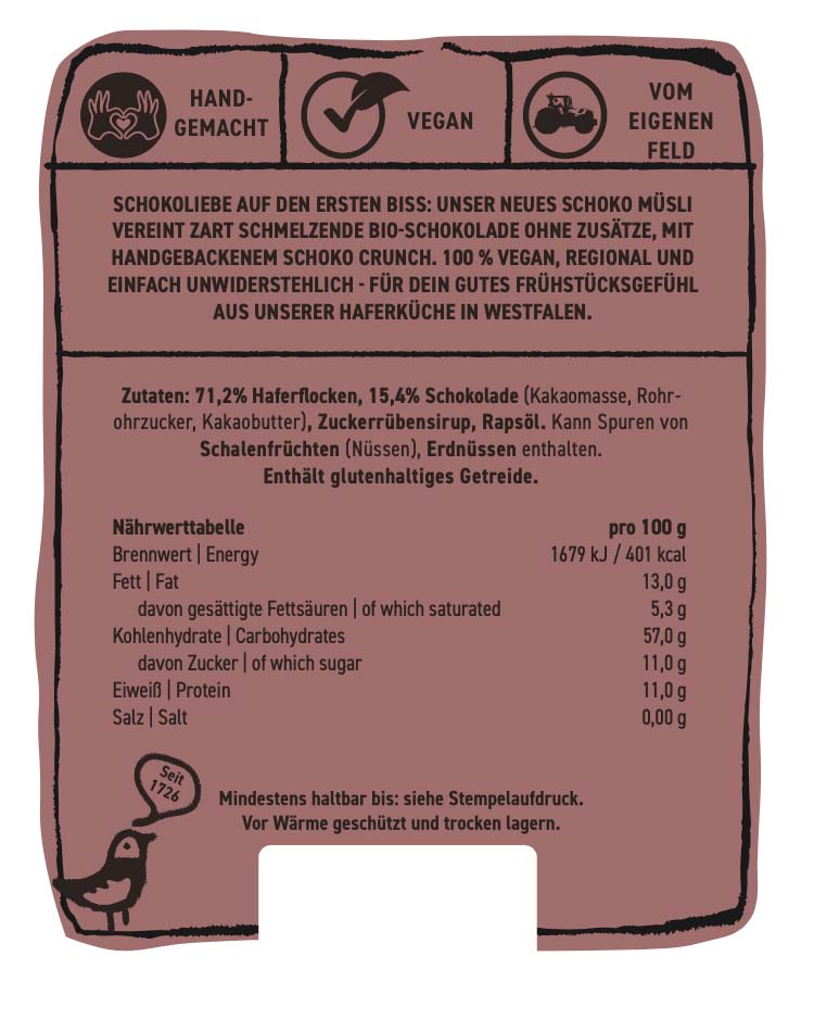 Hafer Müsli mit Schokolade