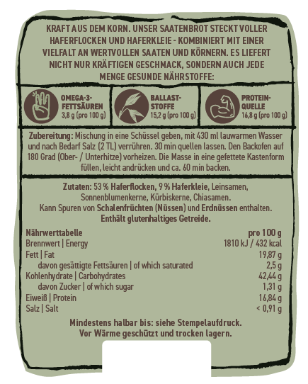Hafer Saatenbrot